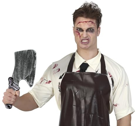 FIESTAS GUIRCA Spielzeugmesser - Waffe für Mörder, Psychopath und Horror für Halloween und Gruselpartys - Silber und Schwarz