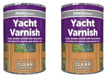 DIOXSTAR Yacht Varnish Tin Paint, Clear Gloss Finish, Fast Drying, Tough& Durable Varnish, Long Lasting Protection for Interior and Exterior Use, 300ml (2 PCS)