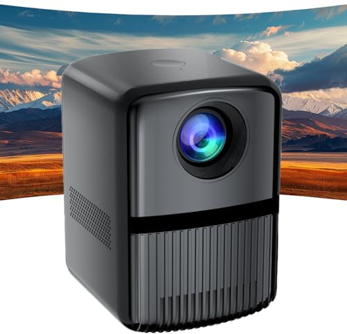Bärbar projektor, filmprojektor med autofokus och keystone, 4k Full Hd 1080p Wifi Bluetooth, 100'' skärm, Keystone-korrigering, inbyggd högtalare, Vision Beam-projektor för hemmabio white