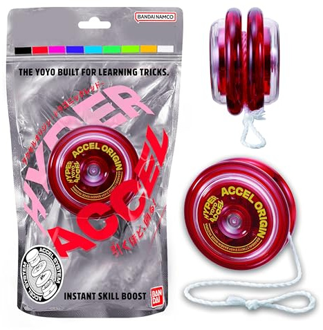 Bandai 60001 Accel Hyper Yoyó Rosso, Gioco di Abilità, Yoyo ottimo per i bambini di 8 anni, con il suo sistema Accel, prova tutti i trucchi in modo semplice e veloce