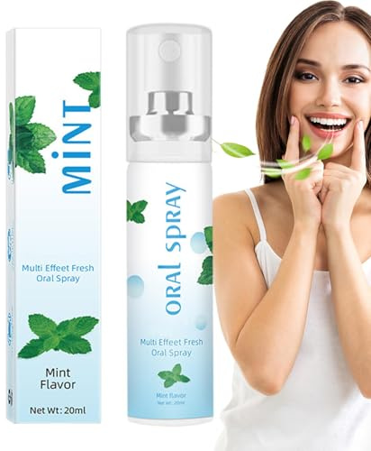Mund-Atemspray – 20 ml Lufterfrischer-Spray – Tragbarer Fruchtgeschmack Atemerfrischer Mundspray – Lufterfrischer Mundspray Trockener Mund Spray für Kinder Jugendliche Senioren