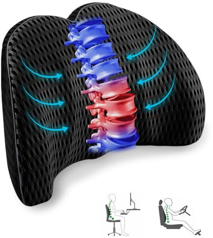Lendenkissen Auto,Orthopädisches Lumbalkissen,Lordosenstütze Auto aus Memory Foam,Ergonomisches Rückenkissen,Rückenlehne um Rückenstützkissen zu Lindern für Autositze,BüRostuhl,Rollstuhl (Schwarz)