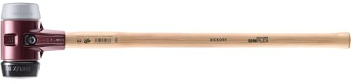 Halder Simplex SledgeHammer 3023.081 – Medium-Hard Rubber Insert, TPE-Mid Insert, Cast Iron Housing with Handle Protection Sleeve, Varnished Wooden Handle, 80mm, 6.7 lbs.