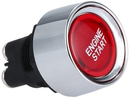 Botón De Arranque Momentáneo, Arranque Del Motor Del Coche Pulsador Interruptor De Encendido, Interruptor Momentáneo para Vehículos, 12V 50A (Rojo)