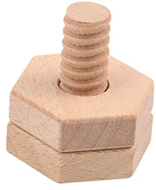 Toddmomy Juguete de Combinación de Tornillos de Madera Formas Geométricas para Niños, Ejercicio de Habilidad Manual y Pensamiento Lógico en Múltiples Juegos