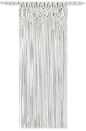 KiKiHong Makramee Vorhang Makramee Türvorhang Handmade 70x190 cm Boho Türvorhang,Fensterdeko,Schlafzimmer,Wandbehang für Haus, Fenstervorhänge,Hochzeit（Weiß）