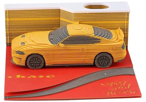 3D Time Piece Kalender 2026, Cool Car Artsy Pads Haftnotizen mit 52 Wochenkalendern für 2026, Stifthalter Design geeignet für tägliche Aufzeichnungen, Desktop-Dekoration, Geschenk
