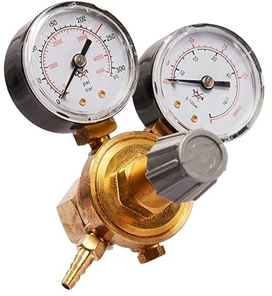 EZLUIYLDH Regolatore di Argon Mini Argon Bombola di CO2 Regolatore di Pressione Riduttore Misuratore di Portata per Saldatura Mig TIG Manometro W21.8 Filettatura 1/4 Valvola regolatrice 0-20 Mpa