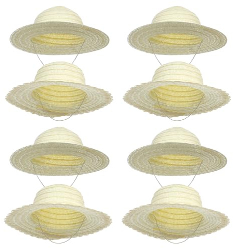 ifundom Chapeaux De Soleil en Paille à Peindre pour Garçon Et Filles Lot De 8 Bases Lisses pour Activités De Groupe Et Projets Artistiques La Maison L'école