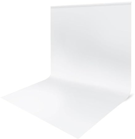 Fotobakgrund, vit, 3 x 6 m, stor vikbar bakgrund, i polyester, tvättbar, för fotografi, video, modefotografering, bröllop, fester och födelsedagar