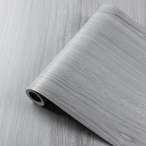 Vinyl Flooring Floor Tiles Self Adhesive Floor Planks for Kitchen Bathroom | Light Grey Wood Stick on Floor Tiles - Waterproof Effect Peel and Stick Floor Tiles for Bedroom