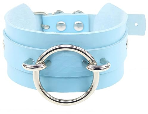 OSNIYAW Unisex-Halsband aus PU-Leder, mit O-Ringen, verstellbar für Komfort und Vielseitigkeit in verschiedenen Einstellungen, unisex, modisches Halsband