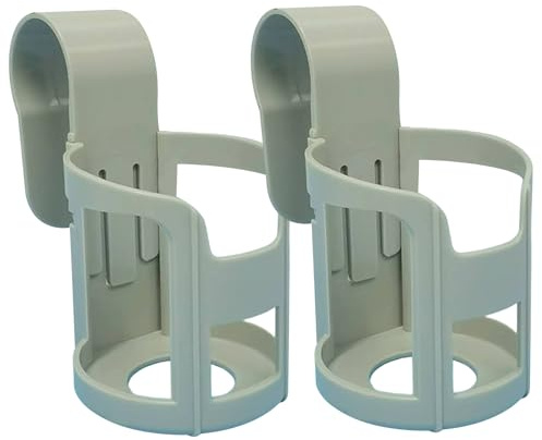 Portabevande per piscina, confezione da 2 portabicchieri per piscina fuori terra con portabevande in plastica con gancio per uso a bordo, grigio