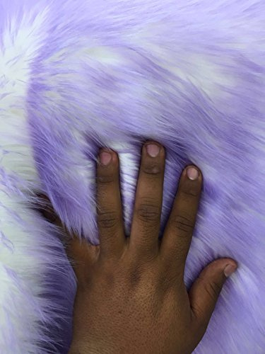 Lilac/Ivory Cotton Candy Design-shaggy Faux Fur-2 tone Soft Faux Fur-by yard.
