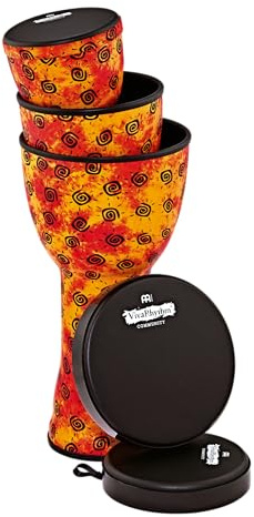 Meinl Percussion Soft Sound Series Djembe Set, Mehrfarbig (VR-SDJSET-NH) | VivaRhythm Pop Off Djembe Set, Vorgestimmt, Abnehmbares Fell, Durchmesser 8, 10 und 12 Zoll, mit Nappafell, Kunststoff