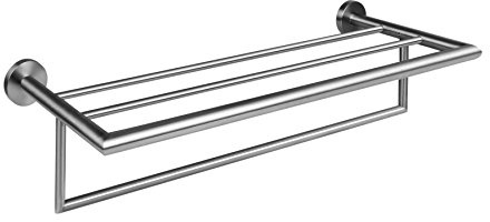 Ambrosya® | Exclusivo toallero de Acero Inoxidable | Cuarto de baño Sostenedor de la Ducha Soporte Toalla Toallero Rack Barra Rod WC (Acero Inoxidable (Cepillado))