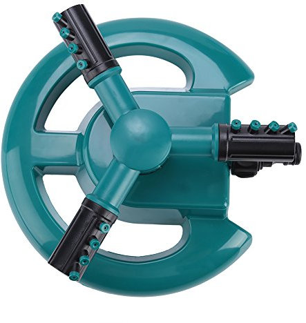360 ° Spruzzatore del Prato Inglese del Cerchio, Irrigazione Automatica di Irrigazione del Tubo Regolabile del Giardino Irrigazione, Spruzzatore Senza Perdita 3 Ugelli (Green)