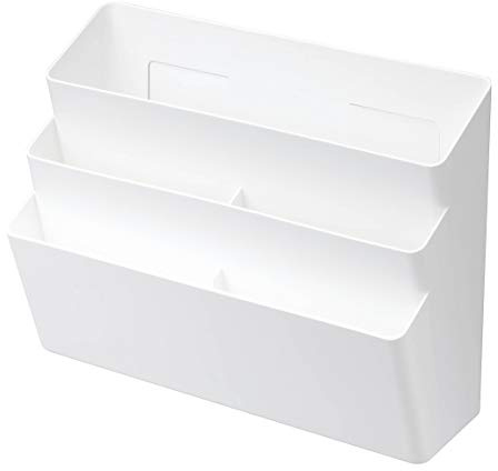 YAMAZAKI home 4443 Magnetischer Organizer zum Aufhängen an der Wand, Aufbewahrungskorb, Einheitsgröße, Weiß