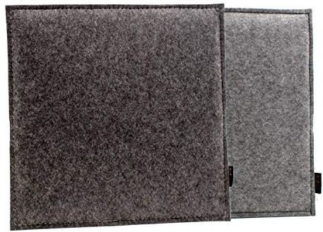 Luxflair Eckiges Filz Wende-Sitzkissen 6er Set in dunkelgrau/Graumeliert. Waschbare Sitzauflage mit Füllung für Stuhl und Bank, Outdoor-beständig. Edles Sitzpolster ca. 35x35cm groß