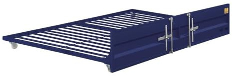 Acme Cargo Metal Cargo Container Style Twin Trundle with Casters in Blue