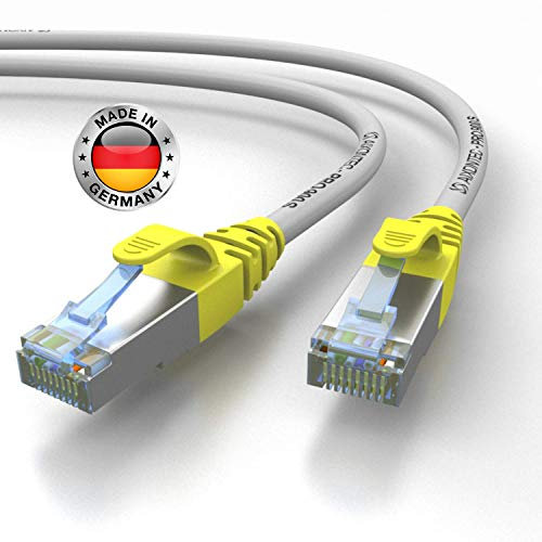 AIXONTEC 1,5m CAT 7 Profi-Netzwerk-LAN-kabel-Grau Cat6a Profi-Patchkabel SFTP (Pimf) 10 Gigabit Kat7-LANKabel HIGHEND Cat7 S/FTP flex Powerlan-kabel