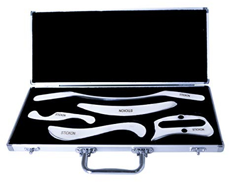 JustSun Gua Sha Schaber Weichgewebe Massagetools Edelstahl IASTM Tool für SPA Akupunkturtherapie Verringerung Muskelschmerzen （SET D）