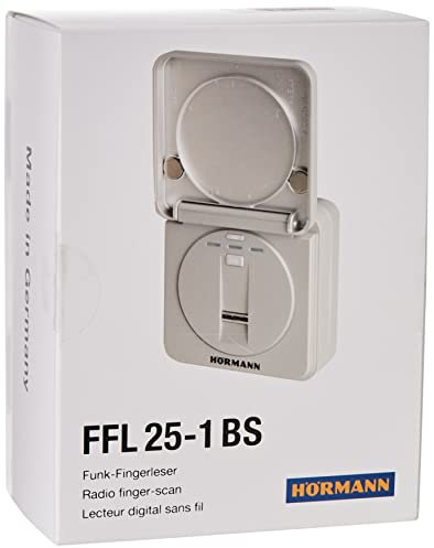 Hörmann Funk-Fingerleser FFL BS (868 MHz, für bis zu 25 Fingerabdrücke, Klappdeckel, Farbe RAL 9006) 4511870, grau