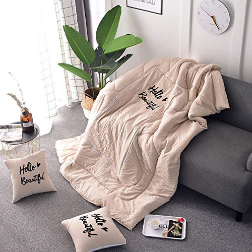 Decke und Kissen in einem,flauschig weiches Reisekissen umwandelbar zur Reisedecke,Camping Kissen/Car Decke/Dekorative Kissen, Leicht (100 x 150 cm, Beige)