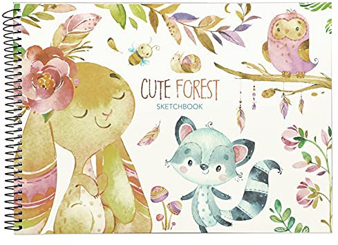 Skizzenbuch A4 Zeichenblock mit Spiralbindung Skizzenblock Hardcover Spiralblock 50 Blatt Papier Malblock Kinder Zeichenbuch Zeichenpapier Blanko Spiralbuch für Malen Memos Graffiti