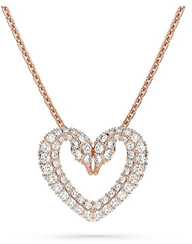 Swarovski Pendente Una, Cuore, Piccalo, Bianco, Placcato color oro Rosa