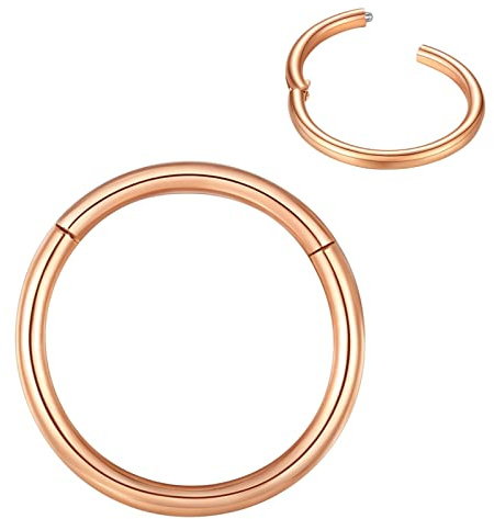 BLESSMYLOVE Nasenring Hoop 316L Chirurgenstahl Knorpelohrring Septum Clicker Ring 0,8 mm 1,0 mm 1,2 mm 1,6 mm 2,0 mm Edelstahl Klappbarer Segmentring Lippenring Conch Daith Helix Rook Tragus Lobe Snug Ear Body Piercing Schmuck