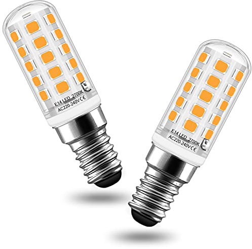 Auting E14 Led Lampen,4W LED E14 Ersatz 40W Halogenlampen, 400 Lumen, e14 led Warmweiß 2700K für Salzlampe,Led Kühlschrankbirne,Nähmaschine,Tischlampe,2er Pack