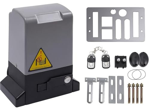 RibasuBB Schiebetorantrieb Set, 550W Schiebetorantrieb Torantrieb automatischer Toröffner für max. 1200kg und 12m Schiebetor mit 2 Fernbedienungen, Automatischer Türöffnermotor