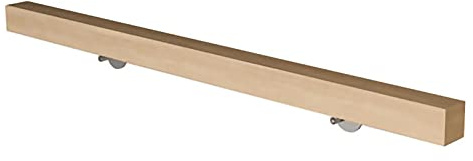 ASHILD Pasamanos de Escalera Pasamanos de Madera Kit de barandilla de Escalera Pasamanos de Escalera de Madera Maciza de Seguridad Reposabrazos de Escalera Antideslizante con Soportes de Acero INOX