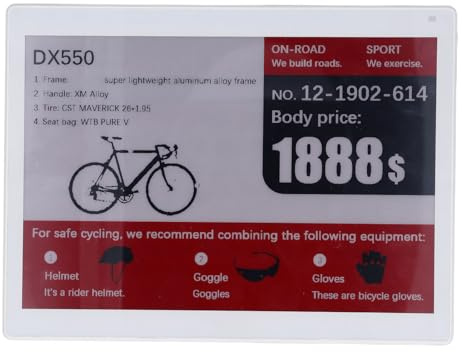 NOENNULL Elektronisches Papierdisplay, 10,2 Zoll, Kabellos, Bearbeitbar, Klares, Kontrastreiches Elektronisches Preisschild