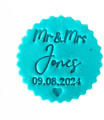 Custom Wedding Names Fondant Stamp Debosser Cupcake Icing Cookie Decoration Cake Personalised (6cm)