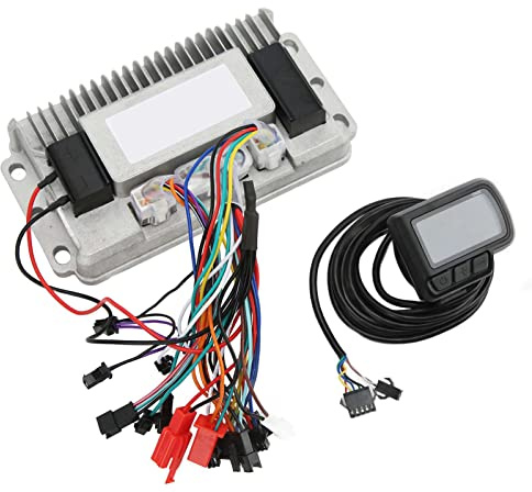 BuyWeek Elektrofahrrad Brushless Motor Controller Kit, 36V 48V 1000W 3 Modus Sinuswelle Bürstenlose Controller EN06 LCD Display Kit für E-Bike Elektroroller