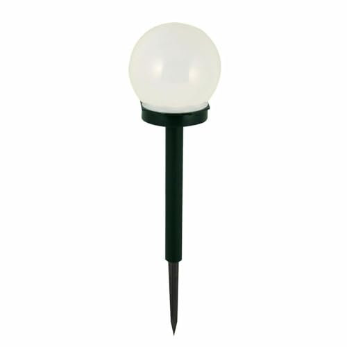 Lámpara solar de jardín de bola, diámetro 10 cm, 1 LED, encendido en la oscuridad, color blanco (10)
