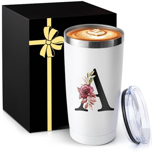 20 Oz Insulated Coffee Cup with Lid Stainless Steel Spill Leak Proof Heavy Large Reusable Thermal Travel Hot Tea Mug Camping Big Water Tumbler Custom Personalized Cool Women Mom Christmas Gift