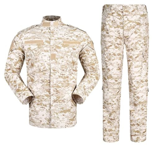 Oanviso Herren Trainingsanzüge Tactical Militär Kleidung Tarnung Kriegsspiel Taktisch Uniform Warm Winter Windjacke und Cargo Hose Mode Outfit Jagdbekleidung Schießen B Hellkhaki S