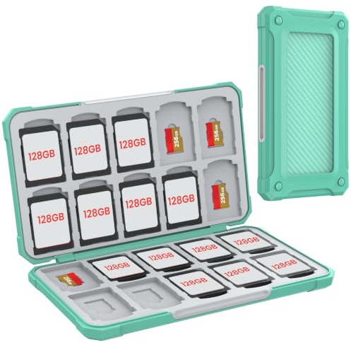 HEIYING SD Card Holder with 40 Precise Slots for SDXC SDHC Micro SD Cards | Portable SD Card Case, Hard ABS Shell with Soft Silicone Lining, Precise Card Slots,Magnetic Closure for Neat Storage