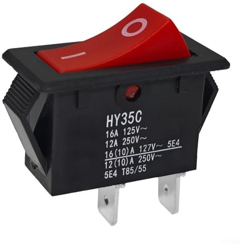 Interrupteur à bascule AC 125/250 V pour HY35C, Interrupteur à bascule avec couvercle étanche 2 pôles marche/arrêt, contrôle facile marche/arrêt pour une utilisation industrielle et domestique