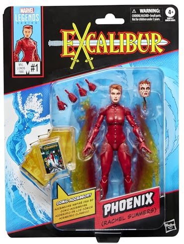 Marvel Legends Series Phoenix (Rachel Summers), Excalibur #1 (1988) Comics-Inspired Collectible 6-Inch Scale X-Men Action Figure with Character-Sized Comic Accessory