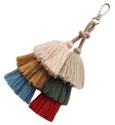 Homoyoyo Boho Quasten Schlüsselanhänger Aus Langlebigem Material Kompakter Taschenanhänger Mit Fransen Modisches Damen Accessoire Für Schlüssel Und Taschen
