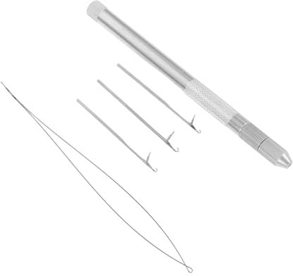 BESPORTBLE 1juego Agujas De Ganchillo De Aluminio Para Extensiones De Cabello y Perlas Herramienta De Costura Manual Accesorios De Peinado Versátiles Para Uso Casa y Salón