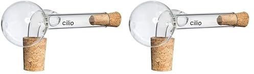 Cilio Dosierausgießer PRECISIO | Dosierer für Flaschen 2cl | L: 12 cm B: 5,5 cm H: 7 cm | Passend für Öffnungen bis 2 cm | für Spirituosen, Öl und Essig | Borosilikatglas und Kork (Packung mit 2)