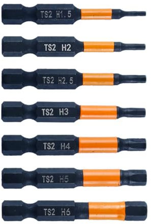 6/7Pcs Impacts Hexagonal Head Allen Wrench Drill Bit Set 1/4 Impacts Steel Hexagonal Bit Set Allen Key Screwdriver Bit