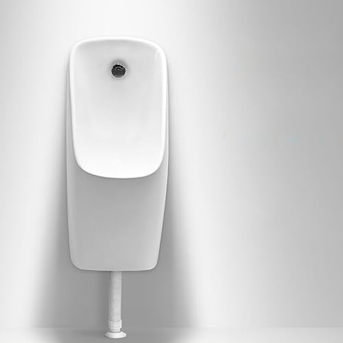 XDOPIRRS Urinario Masculino de Pared con Descarga, urinario automático con Sensor, urinario para baños públicos, urinario con válvula de Descarga por Sensor (Salida Mural o al Suelo)(White,Floor Row)