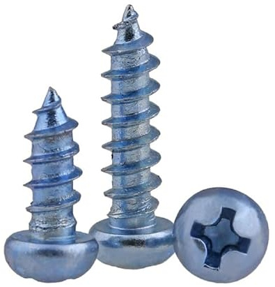 10 Uds M5 M6 longitud 25-50mm cabeza redonda de Zinc azul tornillo endurecido tornillos madera plana ranura cruzada autorroscante(M5 x 50mm)