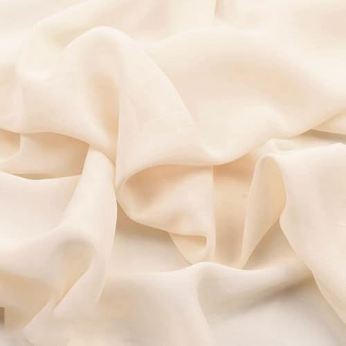 Vayliro 5m Chiffonstoff Breit 150 cm Chiffon Stoff Georgette Stoff Meterware Dekostoff Bekleidungsstoffe Stoffe zum Nähen Kostümstoff für DIY Basteln Kleidung Gardine Vorhang Tischdeko,Beige